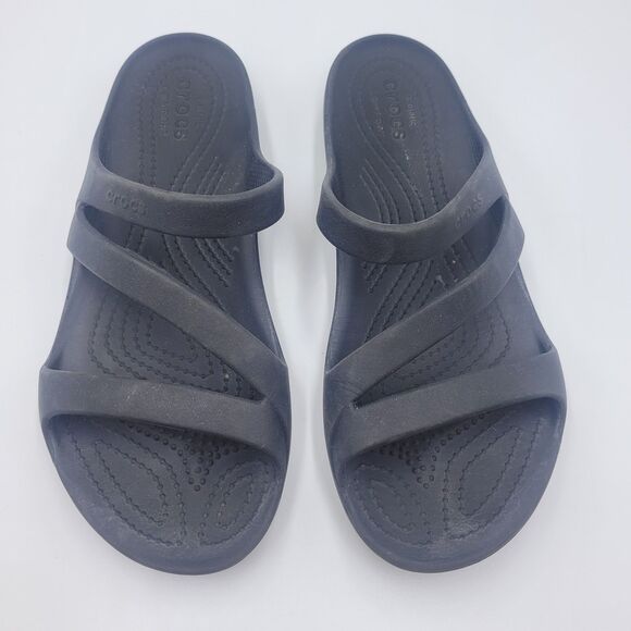 Crocs Swiftwater Sandals Women's Size 8 Black Casual Outdoor Beach Resort Comfy - Picture 1 of 7